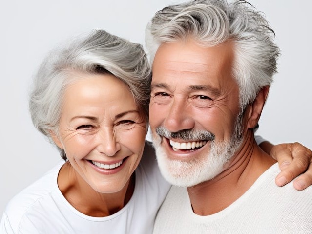 smiling older couple